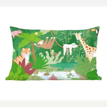 MuchoWow Декоративная подушка Диванная подушка Декоративная подушка для гостиной 60 x 40 см Джунгли - Животные - Природа - Чехлы на подушки - Декоративные чехлы на подушки - Декоративные чехлы на подушки