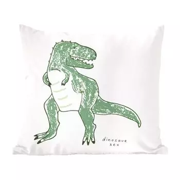 MuchoWow Декоративная подушка Диванная подушка Декоративная подушка для гостиной 60 x 60 см Детская комната - Тираннозавр Рекс - Динозавры - Мальчики - Девочки - Дети - Чехлы на подушки - Хлопчатобумажная ткань - Декоративные наволочки