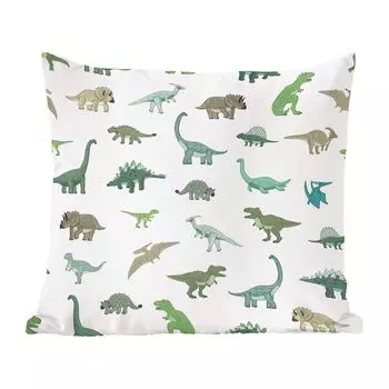 MuchoWow Декоративная подушка Диванная подушка Декоративная подушка для гостиной 60 x 60 см Динозавры - Зеленый - Для мальчиков - Коричневый - Детский - Узор - Чехол на подушку - Хлопчатобумажная ткань - Декоративные наволочки