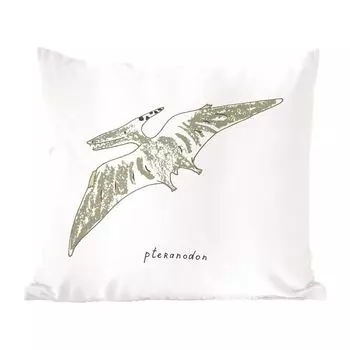 MuchoWow Декоративная подушка Диванная подушка Декоративная подушка для гостиной 60 x 60 см Детская комната - Птеранодон - Динозавры - Мальчики - Девочки - Дети - Дети - Чехлы на подушки - Хлопчатобумажная ткань - Декоративные наволочки