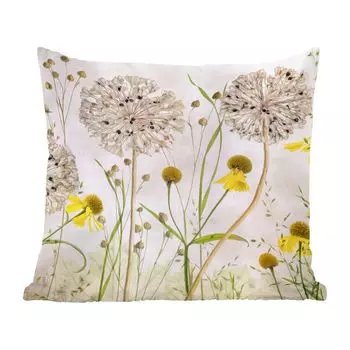 MuchoWow Декоративная подушка Диванная подушка Декоративная подушка для гостиной 50 x 50 см Цветы - Акварель - Натюрморт - Наволочки - Украшение - Спальня