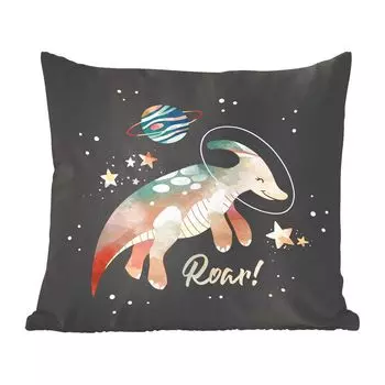 MuchoWow Декоративная подушка Диванная подушка Декоративная подушка для гостиной 60 x 60 см Цитаты - «Рев» - Пословицы - Комната - Мальчики - Дети - Девочки - Дети - Чехлы на подушки - Хлопчатобумажная ткань - Декоративные чехлы на подушки