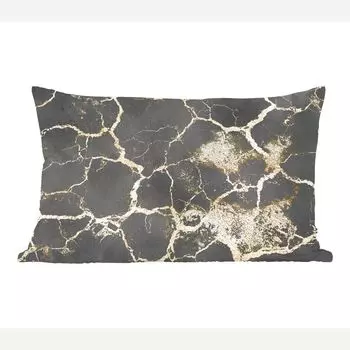 MuchoWow Декоративная подушка Диванная подушка Декоративная подушка для гостиной 60 x 40 см Мрамор - Золото - Черный - Чехлы на подушки - Декоративные чехлы на подушки - Декоративные чехлы на подушки