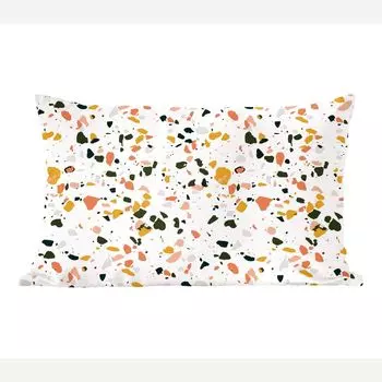 MuchoWow Декоративная подушка Диванная подушка Декоративная подушка для гостиной 60 x 40 см Серый - Розовый - Терраццо - Чехлы для подушек - Декоративные чехлы для подушек - Декоративные чехлы для подушек