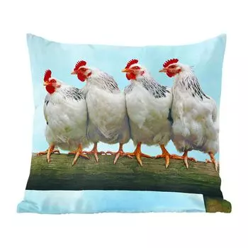MuchoWow Декоративная подушка Диванная подушка Декоративная подушка для гостиной 45 x 45 см Четыре цыпленка на палочке - Чехлы для подушек - Декоративные чехлы для подушек - Декоративные чехлы для подушек