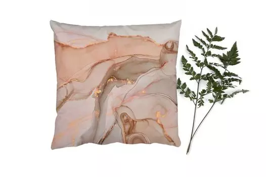 MuchoWow Декоративная подушка Диванная подушка Декоративная подушка для гостиной 60 x 60 см Мрамор - Розовый - Розовый - Наволочка - Хлопчатобумажная ткань - Декоративные наволочки