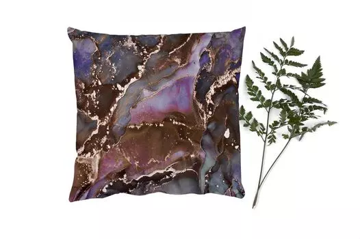 MuchoWow Декоративная подушка Диванная подушка Декоративная подушка для гостиной 45 x 45 см Мрамор - Золото - Розовый - Чехлы на подушки - Декоративные чехлы на подушки - Декоративные чехлы на подушки
