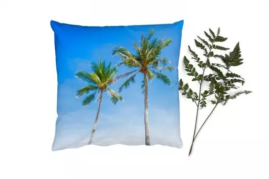MuchoWow Декоративная подушка Диванная подушка Декоративная подушка для гостиной 60 x 60 см Пальма - Лето - Тропический - Наволочка - Хлопчатобумажная ткань - Декоративные наволочки, мультиколор