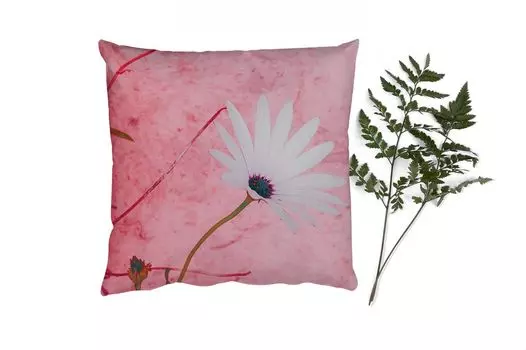 MuchoWow Декоративная подушка Диванная подушка Декоративная подушка для гостиной 60 x 60 см Цветы - Розовый - Винтаж - Наволочка - Хлопчатобумажная ткань - Декоративные наволочки