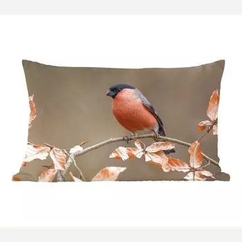 MuchoWow Декоративная подушка Диванная подушка Декоративная подушка для гостиной 60 x 40 см Птица - Листья - Осень - Снегирь - - Чехлы на подушки - Декоративные наволочки - Декоративные наволочки