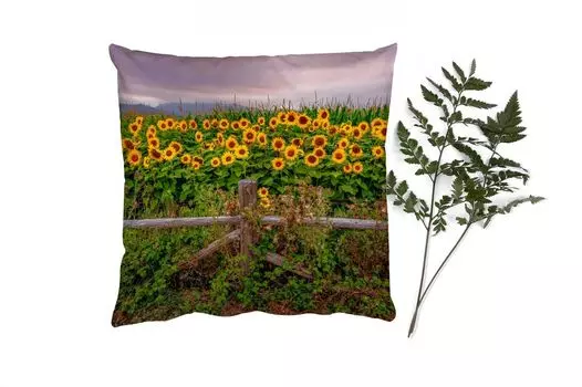 MuchoWow Декоративная подушка Диванная подушка Декоративная подушка для гостиной 50 x 50 см Подсолнух - Цветы - Растения - Наволочки - Украшение - Спальня