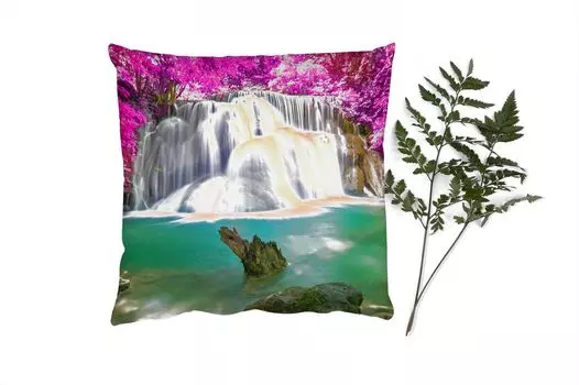 MuchoWow Декоративная подушка Диванная подушка Декоративная подушка для гостиной 50 x 50 см Водопад - Розовый - Деревья - Наволочки - Украшение - Спальня, мультиколор