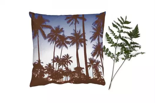 MuchoWow Декоративная подушка Диванная подушка Декоративная подушка для гостиной 50 x 50 см Пальма - Тропический - Лето - Небо - Чехлы на подушки - Украшение - Спальня
