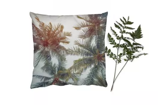 MuchoWow Декоративная подушка Диванная подушка Декоративная подушка для гостиной 60 x 60 см Пальма - Лето - Тропический - Наволочка - Хлопчатобумажная ткань - Декоративные наволочки, мультиколор