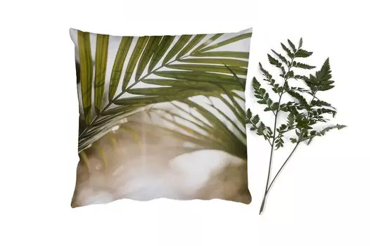 MuchoWow Декоративная подушка Диванная подушка Декоративная подушка для гостиной 45 x 45 см Пальма - Пальмовый лист - Солнце - Лето - Чехлы для подушек - Декоративные чехлы для подушек - Декоративные чехлы для подушек
