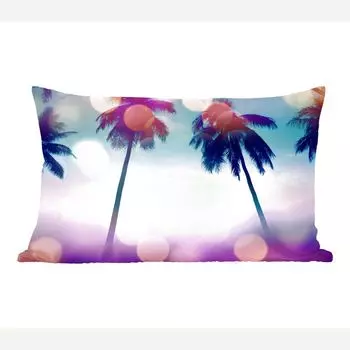 MuchoWow Декоративная подушка Диванная подушка Декоративная подушка для гостиной 60 x 40 см Лето - Пальмы - Небеса - Розовый - Чехлы на подушки - Декоративные чехлы на подушки - Декоративные чехлы на подушки