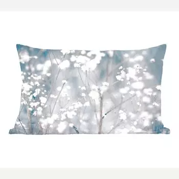MuchoWow Декоративная подушка Диванная подушка Декоративная подушка для гостиной 60 x 40 см Ветки - Снег - Зима - Природа - Ботанический - Чехлы на подушки - Декоративные чехлы на подушки - Декоративные чехлы на подушки