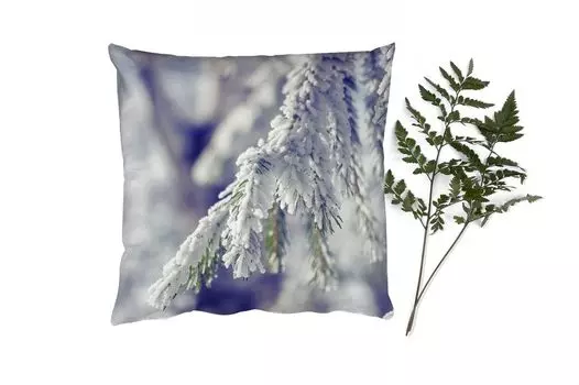 MuchoWow Декоративная подушка Диванная подушка Декоративная подушка для гостиной 45 x 45 см Зима - Рождественская елка - Снег - Сельская местность - Чехлы на подушки - Декоративные чехлы на подушки - Декоративные чехлы на подушки