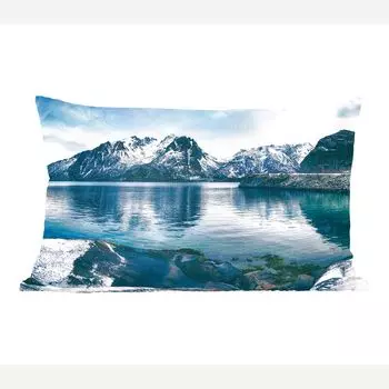 MuchoWow Декоративная подушка Диванная подушка Декоративная подушка для гостиной 60 x 40 см Вода - Горы - Природа - Чехлы на подушки - Декоративные чехлы на подушки - Декоративные наволочки