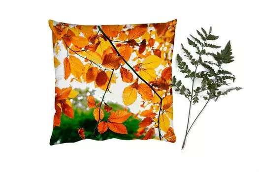 MuchoWow Декоративная подушка Диванная подушка Декоративная подушка для гостиной 45 x 45 см Осенние листья - Дерево - Деревенский стиль - Чехлы для подушек - Декоративные чехлы для подушек - Декоративные чехлы для подушек