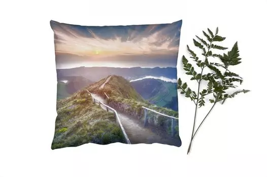 MuchoWow Декоративная подушка Диванная подушка Декоративная подушка для гостиной 45 x 45 см Горы - Солнце - Природа - Чехлы на подушки - Декоративные чехлы на подушки - Декоративные чехлы на подушки