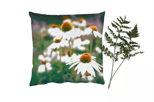 MuchoWow Декоративная подушка Диванная подушка Декоративная подушка для гостиной 60 x 60 см Цветы - Осень - Ботанический - Наволочка - Хлопчатобумажная ткань - Декоративные наволочки