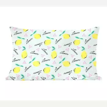 MuchoWow Декоративная подушка Диванная подушка Декоративная подушка для гостиной 60 x 40 см Хипстерский лимонный пастельный узор Чехлы для подушек Декоративные чехлы для подушек Декоративные чехлы для подушек