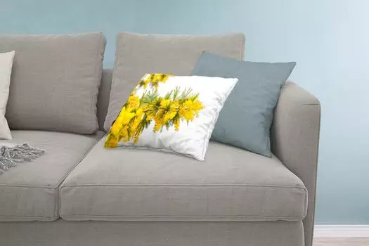 MuchoWow Декоративная подушка Диванная подушка Декоративная подушка для гостиной 60 x 40 см Желтая мимоза - Чехлы на подушки - Декоративные чехлы на подушки - Декоративные наволочки