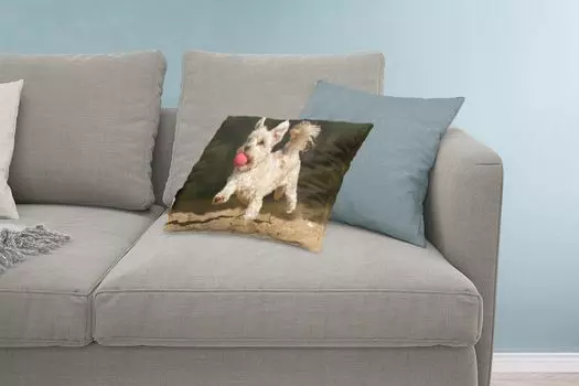 MuchoWow Декоративная подушка Диванная подушка Декоративная подушка для гостиной 60 x 40 см Мальтийский болонка с красным шаром - Чехлы на подушки - Декоративные чехлы на подушки - Декоративные наволочки