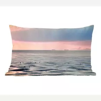 MuchoWow Декоративная подушка Диванная подушка Декоративная подушка для гостиной 60 x 40 см Море - Птица - Солнце - Чехлы на подушки - Декоративные чехлы на подушки - Декоративные наволочки