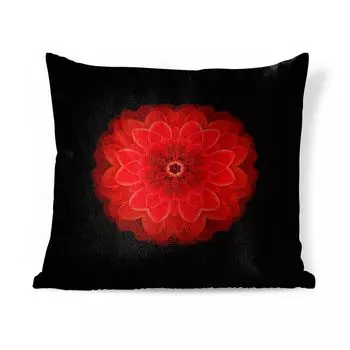 MuchoWow Декоративная подушка Диванная подушка Декоративная подушка для гостиной 50 x 50 см Оранжевый георгин Мандала на черном фоне - Чехлы на подушки - Украшение - Спальня