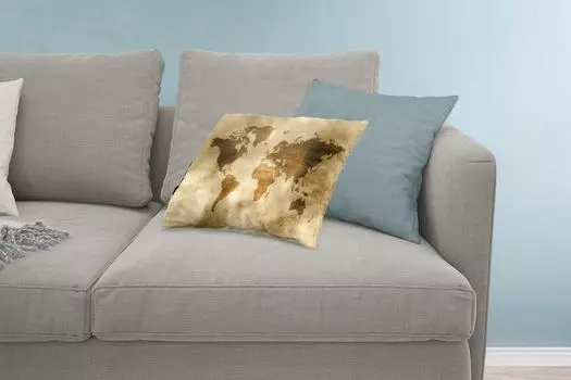 MuchoWow Декоративная подушка Диванная подушка Декоративная подушка для гостиной 60 x 40 см Карта мира - Акварель - Узор - Чехлы для подушек - Декоративные чехлы для подушек - Декоративные чехлы для подушек