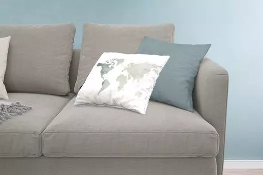 MuchoWow Декоративная подушка Диванная подушка Декоративная подушка для гостиной 60 x 40 см Карта мира - Серый - Белый - Чехлы на подушки - Декоративные чехлы на подушки - Декоративные чехлы на подушки