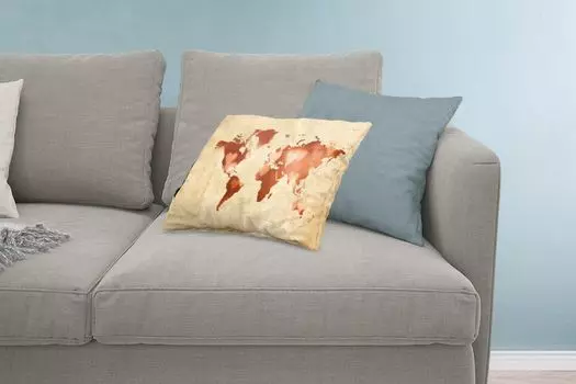 MuchoWow Декоративная подушка Диванная подушка Декоративная подушка для гостиной 60 x 40 см Карта мира - Мрамор - Сердце - Чехлы для подушек - Декоративные чехлы для подушек - Декоративные чехлы для подушек