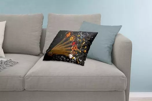 MuchoWow Декоративная подушка Диванная подушка Декоративная подушка для гостиной 60 x 40 см Специи - Ложки - Соль - Специи - Черный - Чехлы на подушки - Декоративные чехлы на подушки - Декоративные чехлы