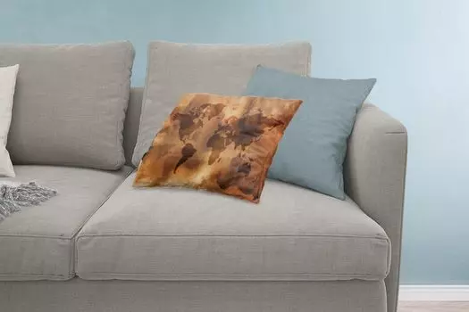 MuchoWow Декоративная подушка Диванная подушка Декоративная подушка для гостиной 60 x 40 см Карта мира - Коричневый - Узор - Чехлы для подушек - Декоративные чехлы для подушек - Декоративные чехлы для подушек