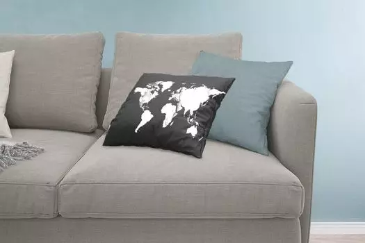 MuchoWow Декоративная подушка Диванная подушка Декоративная подушка для гостиной 60 x 40 см Карта мира - Мрамор - Белый - Чехлы для подушек - Декоративные чехлы для подушек - Декоративные чехлы для подушек