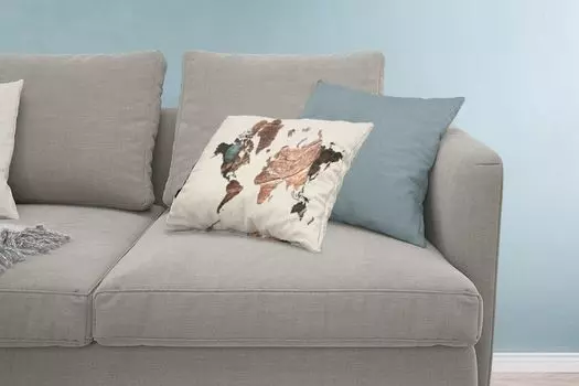 MuchoWow Декоративная подушка Диванная подушка Декоративная подушка для гостиной 60 x 40 см Карта мира - Дерево - Коричневый - Чехлы на подушки - Декоративные чехлы на подушки - Декоративные чехлы на подушки
