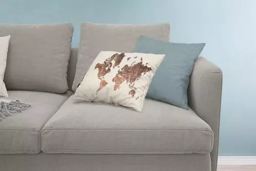 MuchoWow Декоративная подушка Диванная подушка Декоративная подушка для гостиной 60 x 40 см Карта мира - Деревянная панель - Коричневый - Чехлы для подушек - Декоративные чехлы для подушек - Декоративные чехлы для подушек
