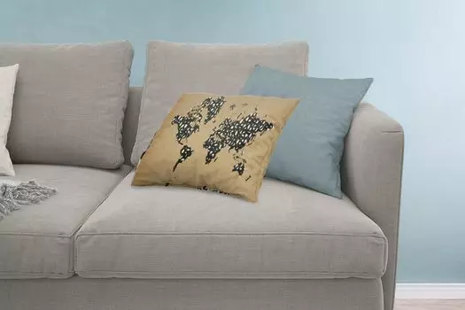 MuchoWow Декоративная подушка Диванная подушка Декоративная подушка для гостиной 60 x 40 см Карта мира - Цифры - Коричневый - Чехлы на подушки - Декоративные чехлы на подушки - Декоративные чехлы на подушки