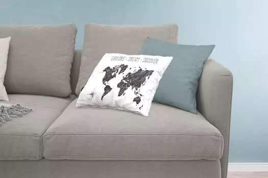 MuchoWow Декоративная подушка Диванная подушка Декоративная подушка для гостиной 60 x 40 см Карта мира - Цитата - Роза ветров - Чехлы на подушки - Декоративные чехлы на подушки - Декоративные чехлы на подушки