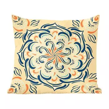 MuchoWow Декоративная подушка Диванная подушка Декоративная подушка для гостиной 45 x 45 см Цветок - Листья - Желтый - Узор - Чехлы для подушек - Декоративные чехлы для подушек - Декоративные чехлы для подушек
