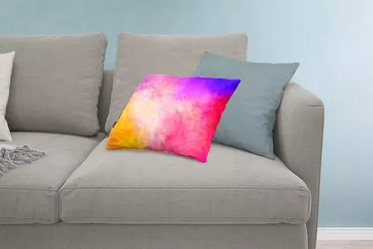 MuchoWow Декоративная подушка Диванная подушка Декоративная подушка для гостиной 60 x 40 см Акварель - Желтый - Фиолетовый - Розовый - Чехлы для подушек - Декоративные чехлы для подушек - Декоративные чехлы для подушек