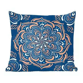 MuchoWow Декоративная подушка Диванная подушка Декоративная подушка для гостиной 45 x 45 см Мандала - Оранжевый - Узор - Чехлы для подушек - Декоративные чехлы для подушек - Декоративные чехлы для подушек