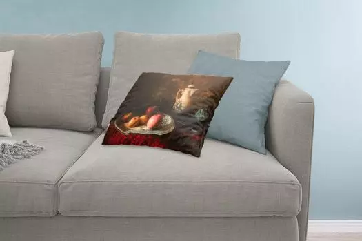 MuchoWow Декоративная подушка Диванная подушка Декоративная подушка для гостиной 60 x 40 см Картина - Натюрморт - Чайник - Яблоки - Чехлы для подушек - Декоративные чехлы для подушек - Декоративные чехлы для подушек