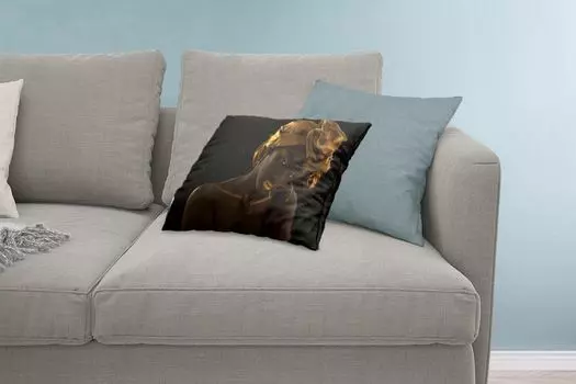 MuchoWow Декоративная подушка Диванная подушка Декоративная подушка для гостиной 60 x 40 см Женский - Платок - Золото - Роскошь - Чехлы на подушки - Декоративные чехлы на подушки - Декоративные чехлы на подушки