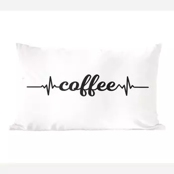MuchoWow Декоративная подушка Диванная подушка Декоративная подушка для гостиной 60 x 40 см Кофе - Пословицы - Цитаты - Кофе - Чехлы для подушек - Декоративные чехлы для подушек - Декоративные чехлы для подушек