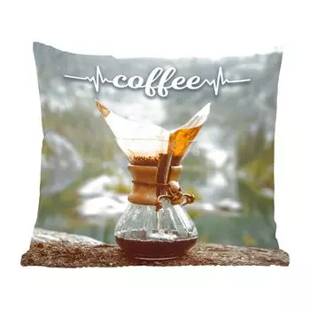 MuchoWow Декоративная подушка Диванная подушка Декоративная подушка для гостиной 45 x 45 см Цитаты - Кофе - Пословицы - Чехлы для подушек - Декоративные чехлы для подушек - Декоративные чехлы для подушек
