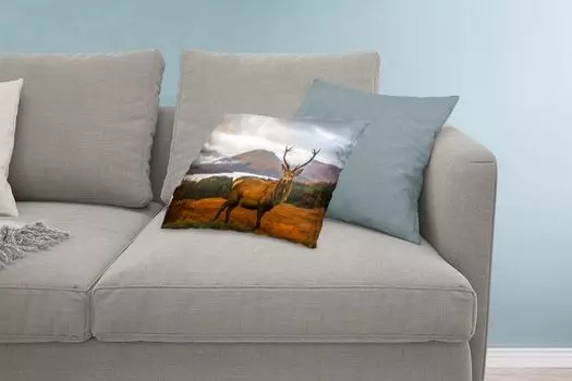 MuchoWow Декоративная подушка Диванная подушка Декоративная подушка для гостиной 60 x 40 см Олени - Горы - Вода - Пейзаж - Животные - Деревья - Чехлы на подушки - Декоративные чехлы на подушки - Декоративные чехлы на подушки