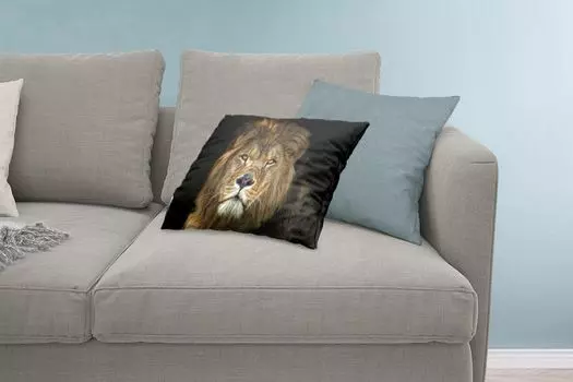 MuchoWow Декоративная подушка Диванная подушка Декоративная подушка для гостиной 60 x 40 см Черный - Лев - Дикие животные - Чехлы на подушки - Декоративные чехлы на подушки - Декоративные чехлы на подушки